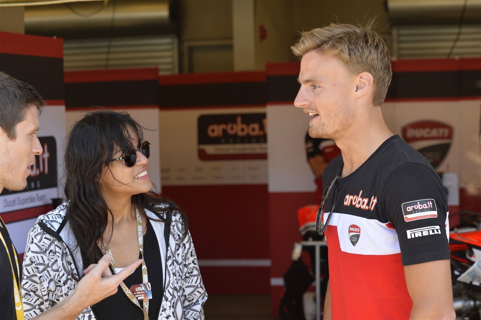 2015 Ducati Panigale R | Chaz Davies chats with actress Michelle Rodriguez