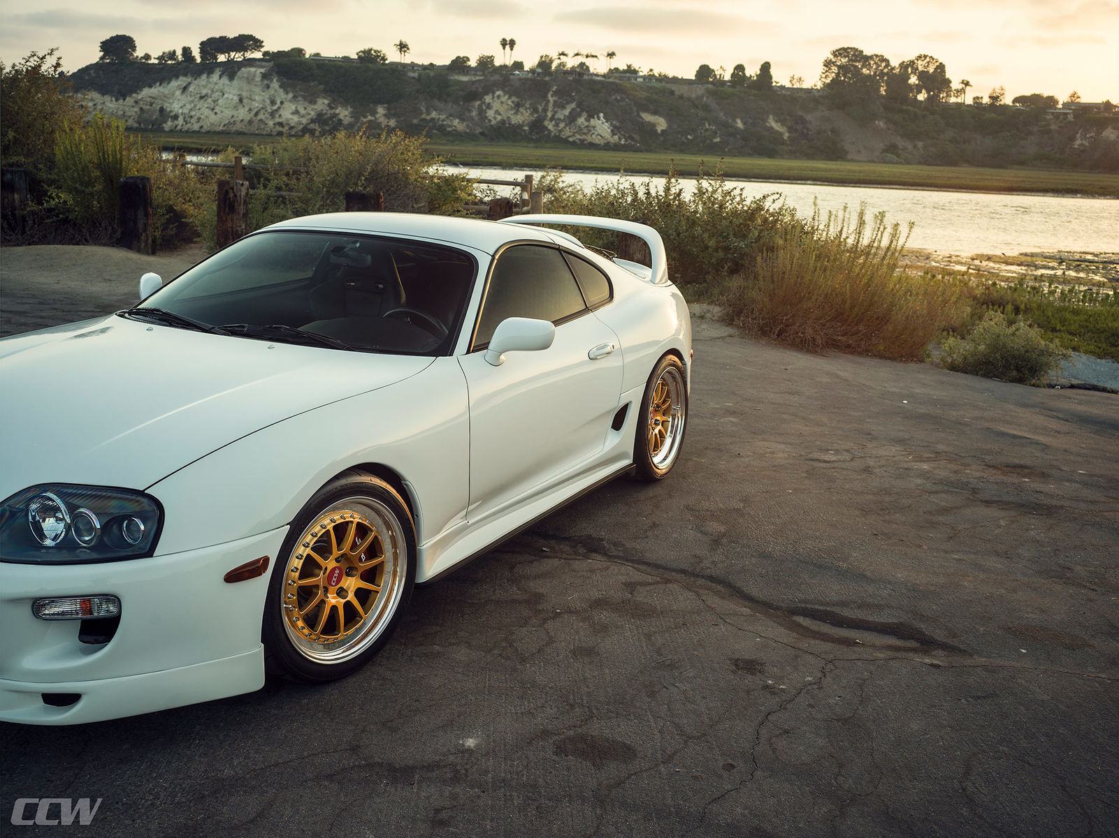  Toyota Supra | Single Turbo White Toyota Supra MKIV - CCW D110 Copper Wheels 