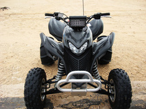 Black ATV Reppin' a Rigid Handle Bar Mount & E-Series Light Bar!
