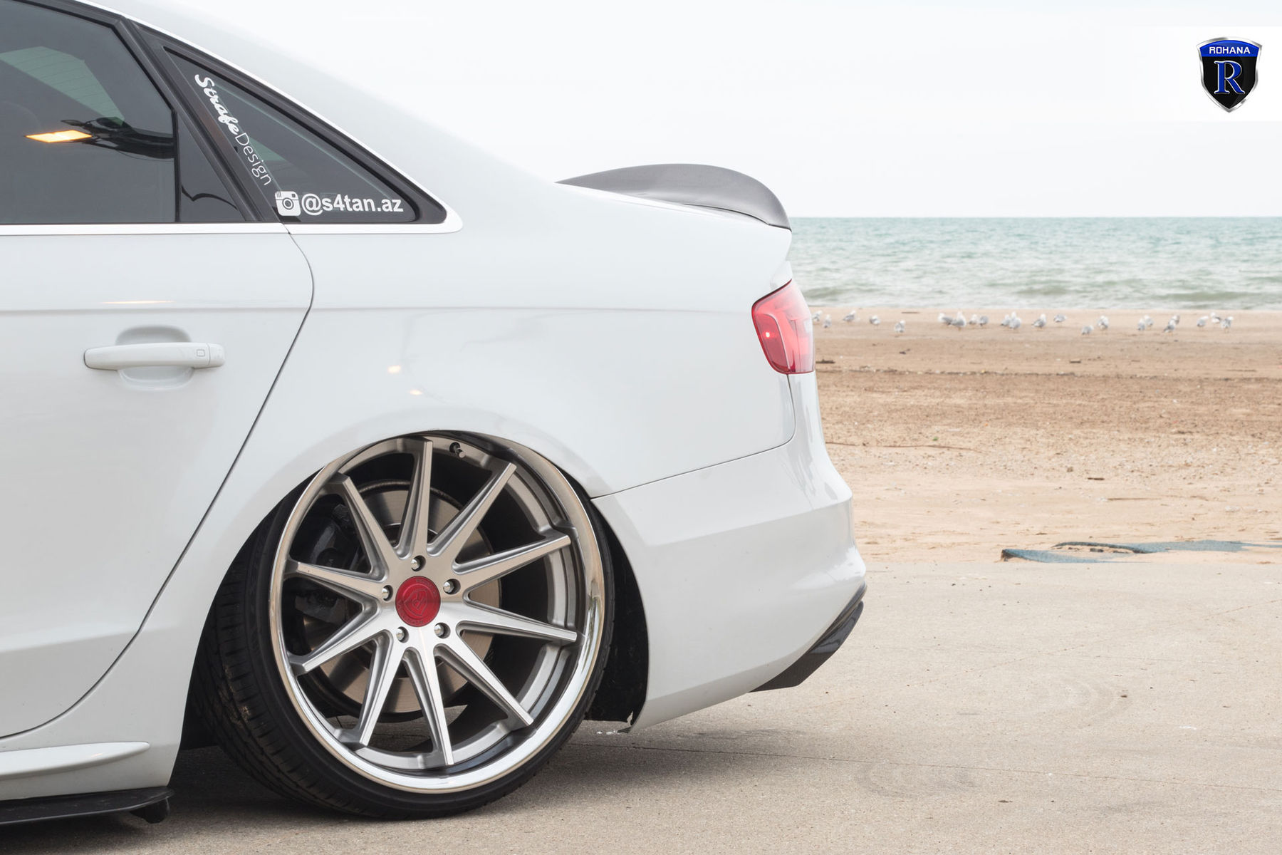 White Audi A4 Slammed