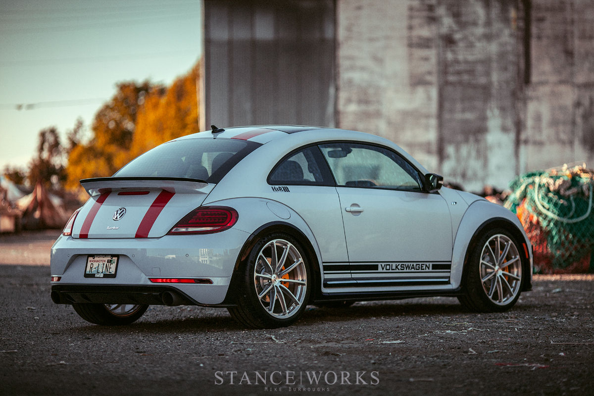2017 Volkswagen Beetle | H&R's VW Beetle R-Line on Forgeline One Piece Forged Monoblock GT1 5-Lug Wheels