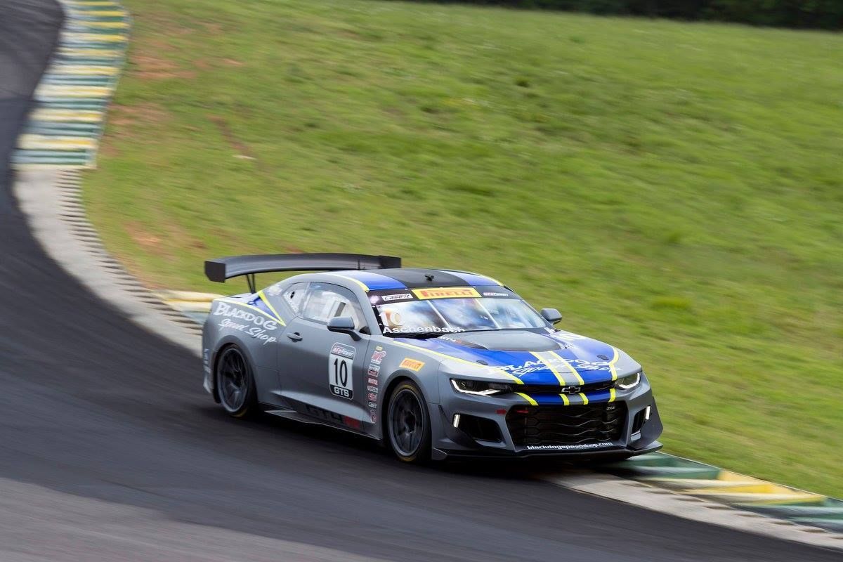 2017 Chevrolet Camaro | Lawson Aschenbach Double Podium at VIR in the #10 Black Dog Speed Shop Camaro GT4.R on Forgeline GS1R Wheels