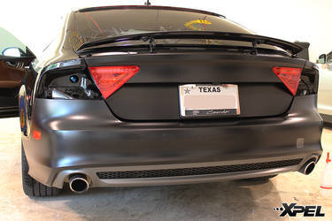 Audi A7 fully wrapped in XPEL STEALTH matte-finish paint protection film
