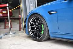 Blue BMW E92 M3 on Forgeline One Piece Forged Monoblock GS1R Wheels in Black Chrome PVD - Up Close Wheel Shot