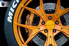 Gray Nissan GTR - Gold Spokes