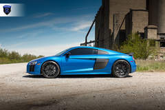 Blue Audi R8 - Side Profile View