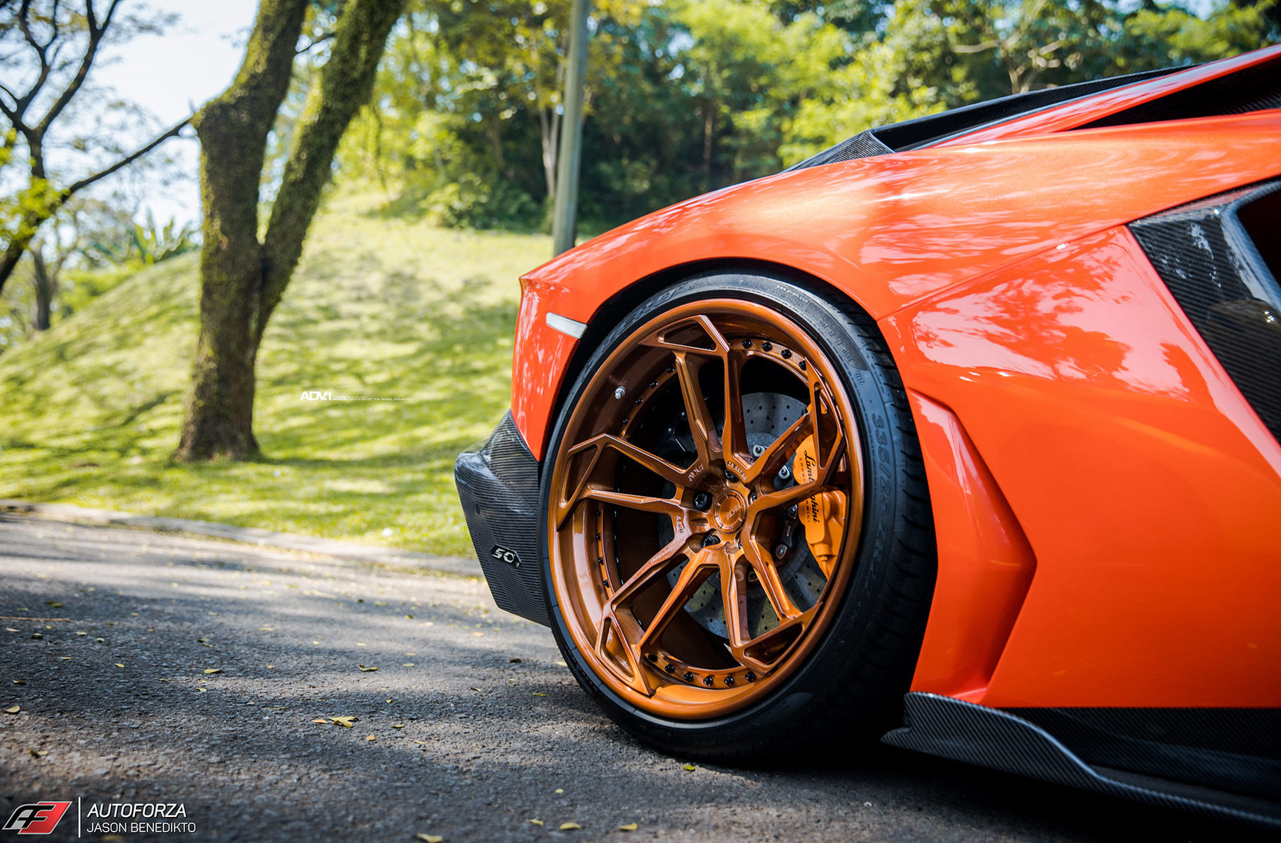 Lamborghini Aventador | Aracio Argos Orange Lamborghini Aventador LP700-4 - ADV.1 ADV5.3 Track Spec CS Series Wheels
