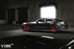 2016 Mustang GT on 20" Savini BM11 Brushed Red Wheels - Driver Side Body Shot