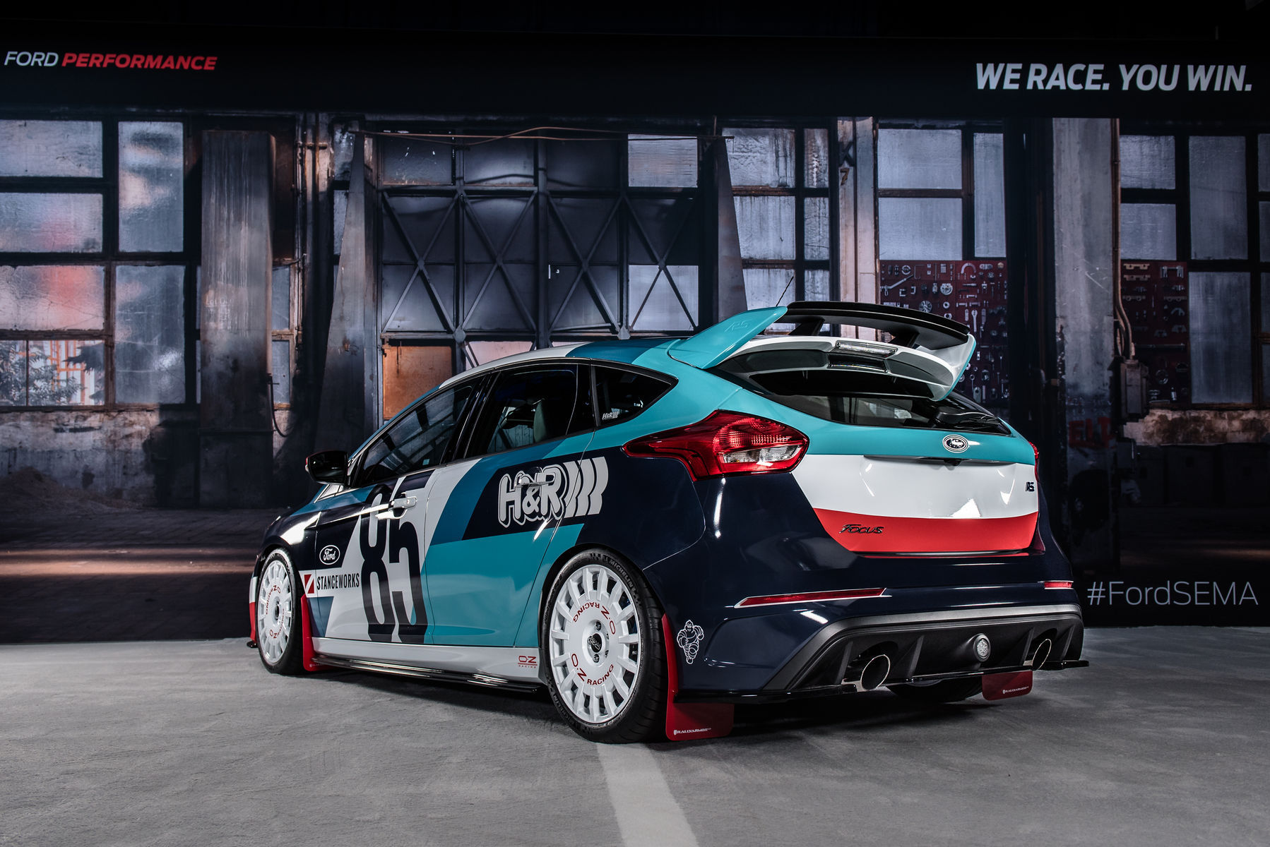 2016 Ford Focus RS | 2016 Ford Focus RS by H&R Special Springs and StanceWorks - Stance #FordSEMA