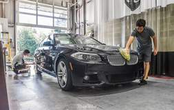 Prepping a 550i for XPEL ULTIMATE clear bra installation