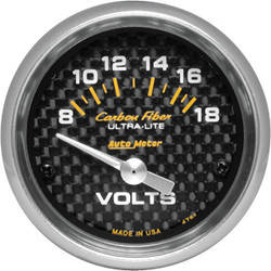 Auto Meter Carbon Fiber Voltmeter