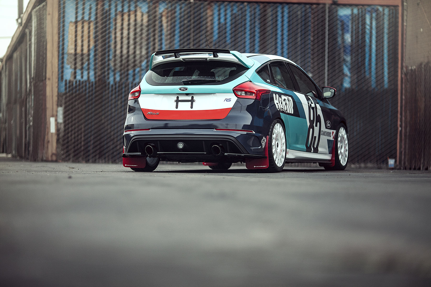 2016 Ford Focus RS | 2016 Ford Focus RS by H&R Special Springs and StanceWorks - Rear Shot #FordSEMA