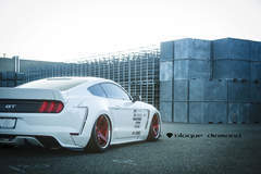 2015 Ford Mustang GT Fitted With 20 Inch BD-21’s in Brushed Red Anodized With Chrome SS Lip