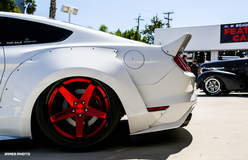 2015 Ford Mustang GT Fitted With 20 Inch BD-21’s in Brushed Red Anodized With Chrome SS Lip Attends Galpin Auto Show