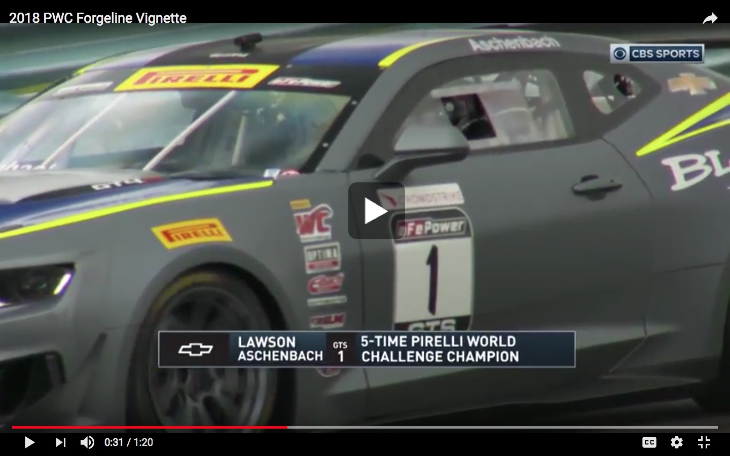 | Video: Forgeline is the Official Wheel of Pirelli World Challenge Championship Racing
