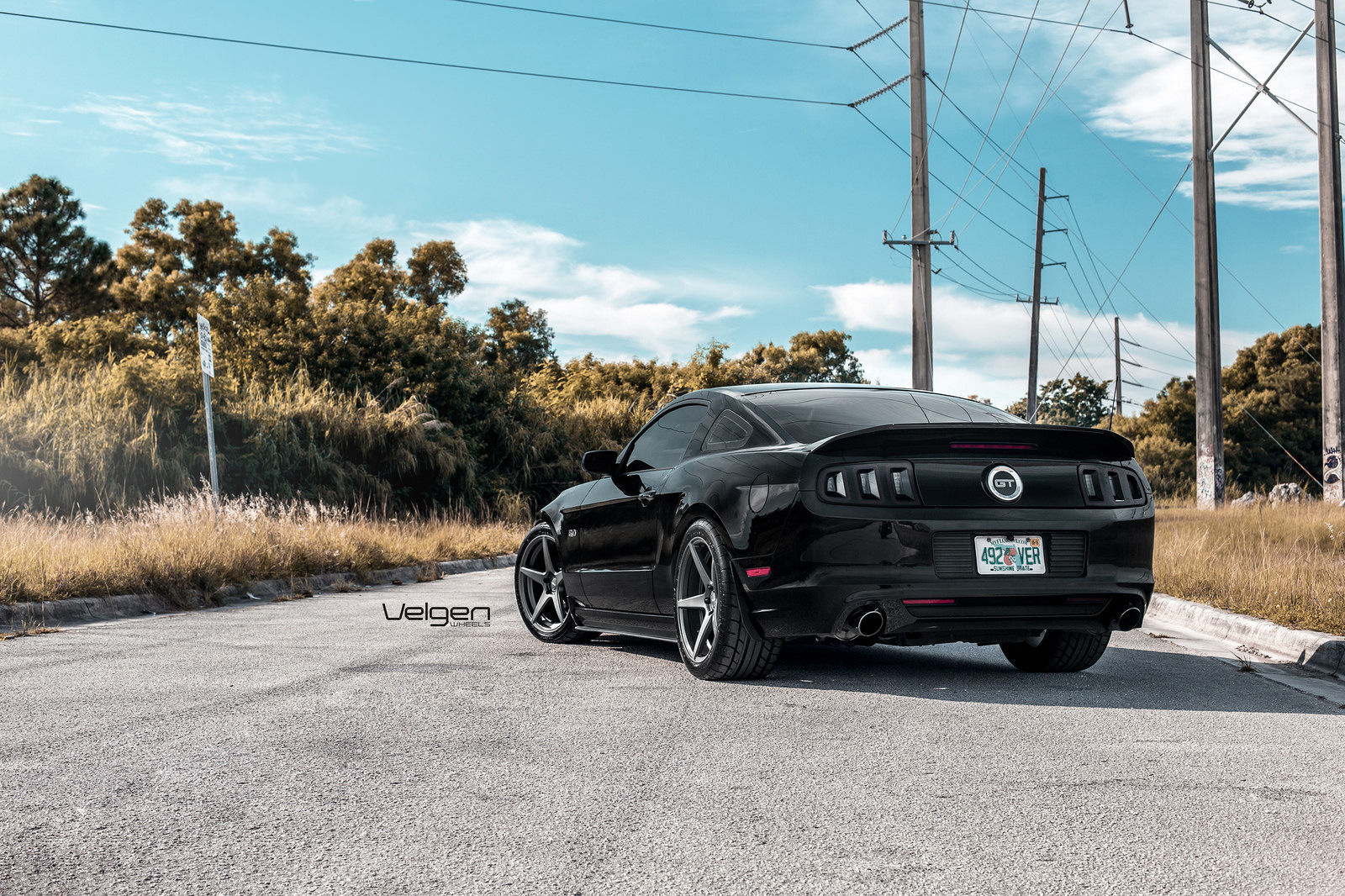 2013 Ford Mustang | Black Mustang GT on Velgen Wheels Classic5 Matte Gunmetal 20x9 & 20x10.5