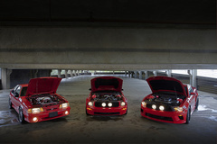 Trio of Red Hot Supercharged Mustangs