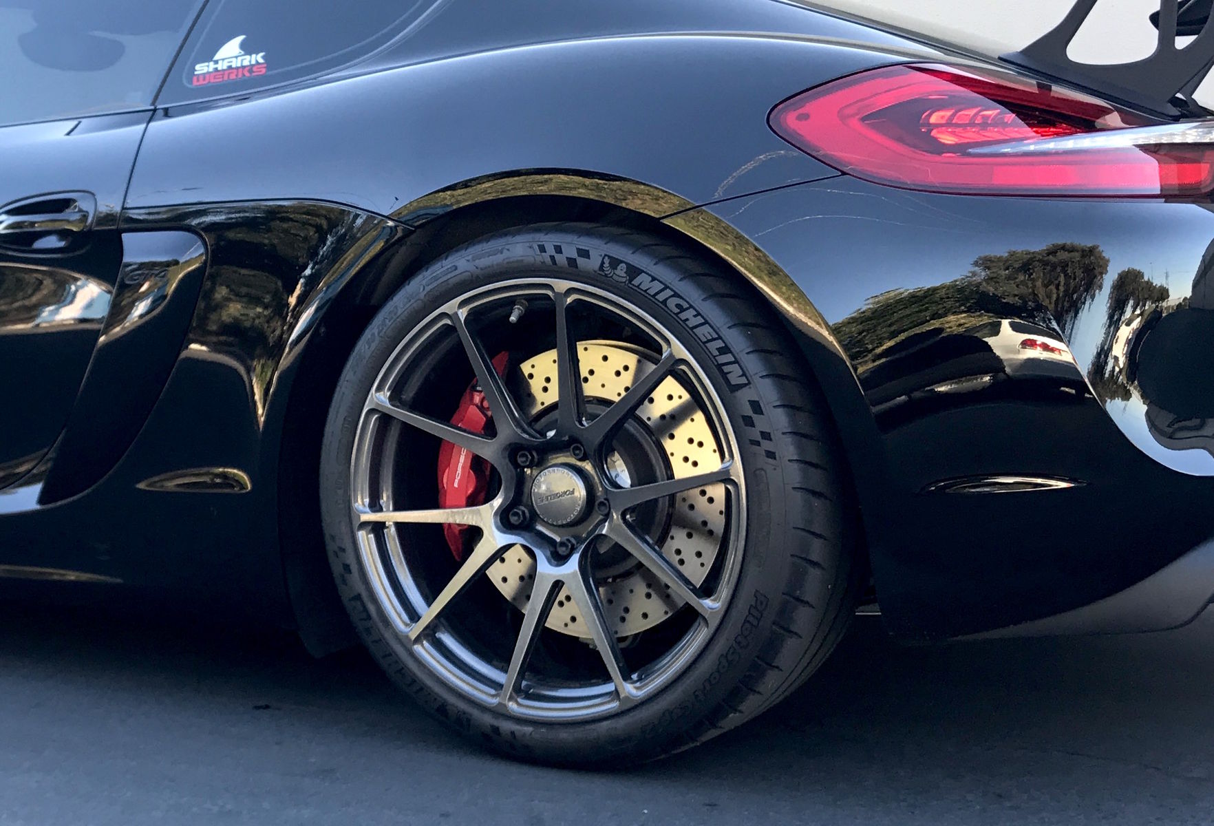 2018 Porsche Cayman | Ida's Sharkafied Porsche Cayman GT4 on Forgeline One piece Forged Monoblock GA1R Open Lug Wheels