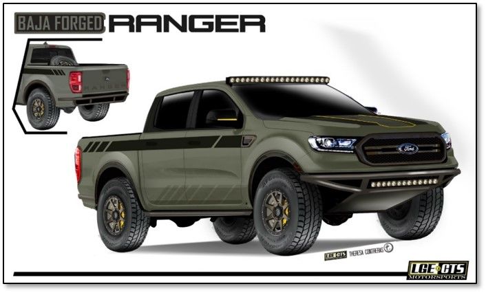 2019 Ford Ranger | 2019 Ford Ranger XLT SuperCrew FX4 by LGE-CTS Motorsports - Rendering FordSEMA