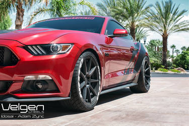 2015 Ford Mustang | 2015 Mustang Ruby Red on Velgen Wheels VMB9