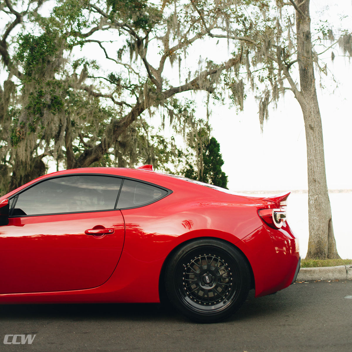  Scion FR-S | Firestorm Red Scion FRS - CCW Classic 3 Piece Forged Wheels