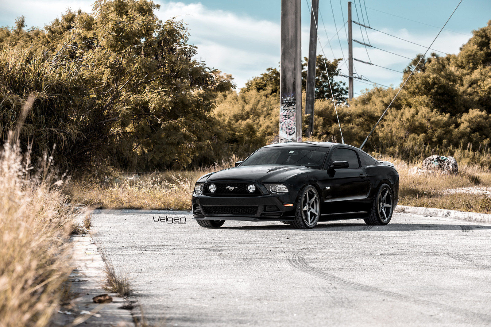 2013 Ford Mustang | Black Mustang GT on Velgen Wheels Classic5 Matte Gunmetal 20x9 & 20x10.5