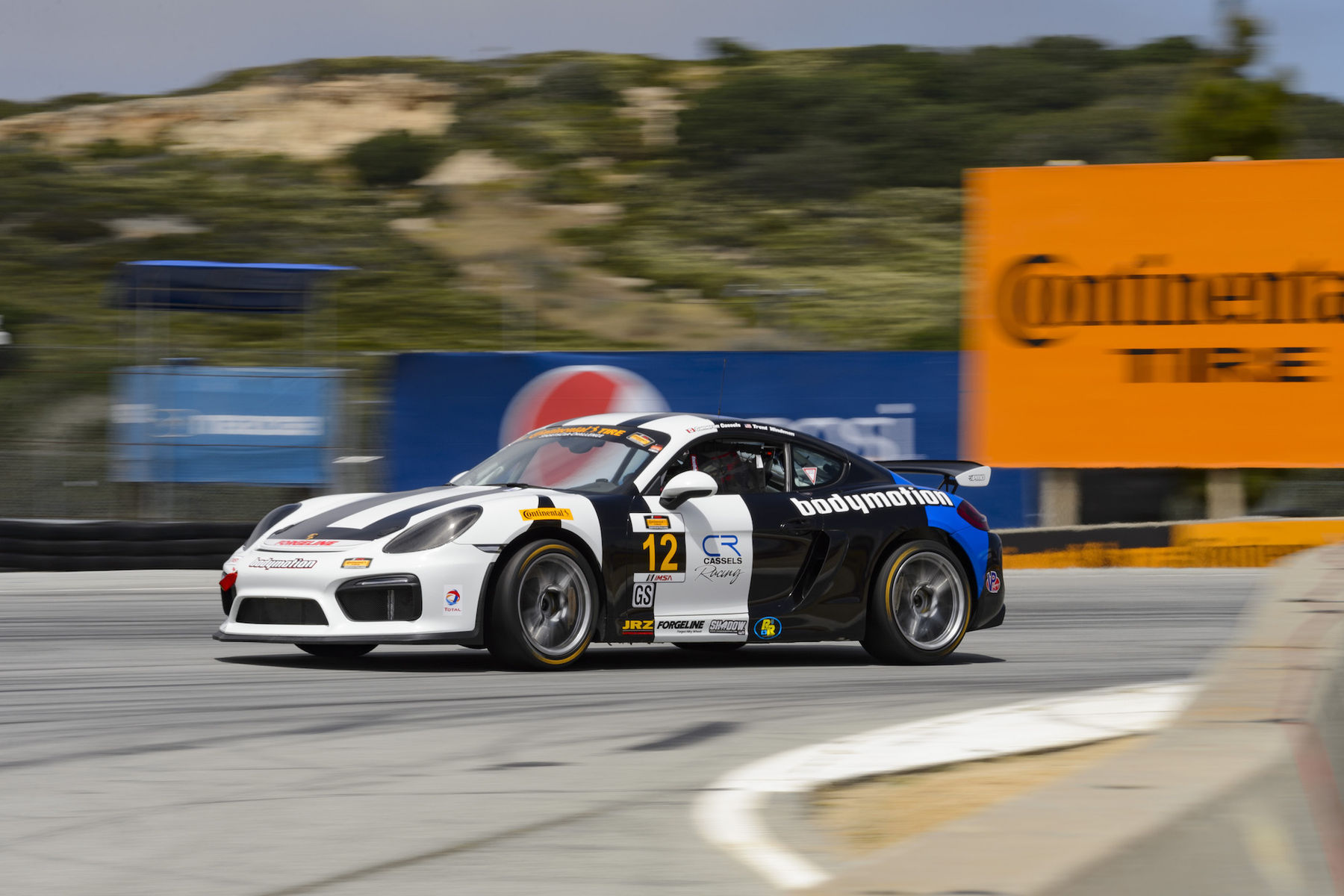 2016 Porsche Cayman | Bodymotion Racing #12 Porsche Cayman on Forgeline One PIece Forged Monoblock GS1R Wheels Wins at Laguna Seca