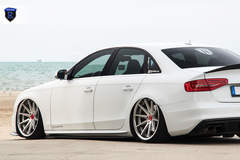White Audi A4 - Driver Side Stance