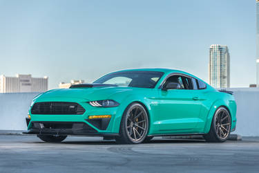 2018 Ford Mustang | Roush 729 Widebody Mustang by Roush Performance - Front Angled Outside Shto FordSEMA 
