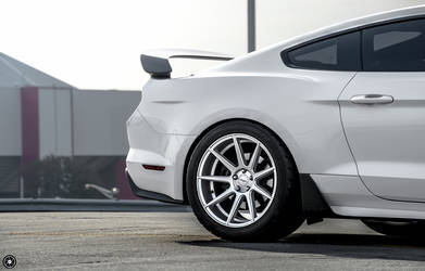 2015 Ford Mustang | White Mustang GT on Velgen Wheels VMB9 Matte Silver 20x9 & 20x10.5 