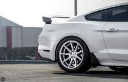 White Mustang GT on Velgen Wheels VMB9 Matte Silver 20x9 & 20x10.5 