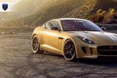 Gold Jaguar F-Type - Passenger Side Shot