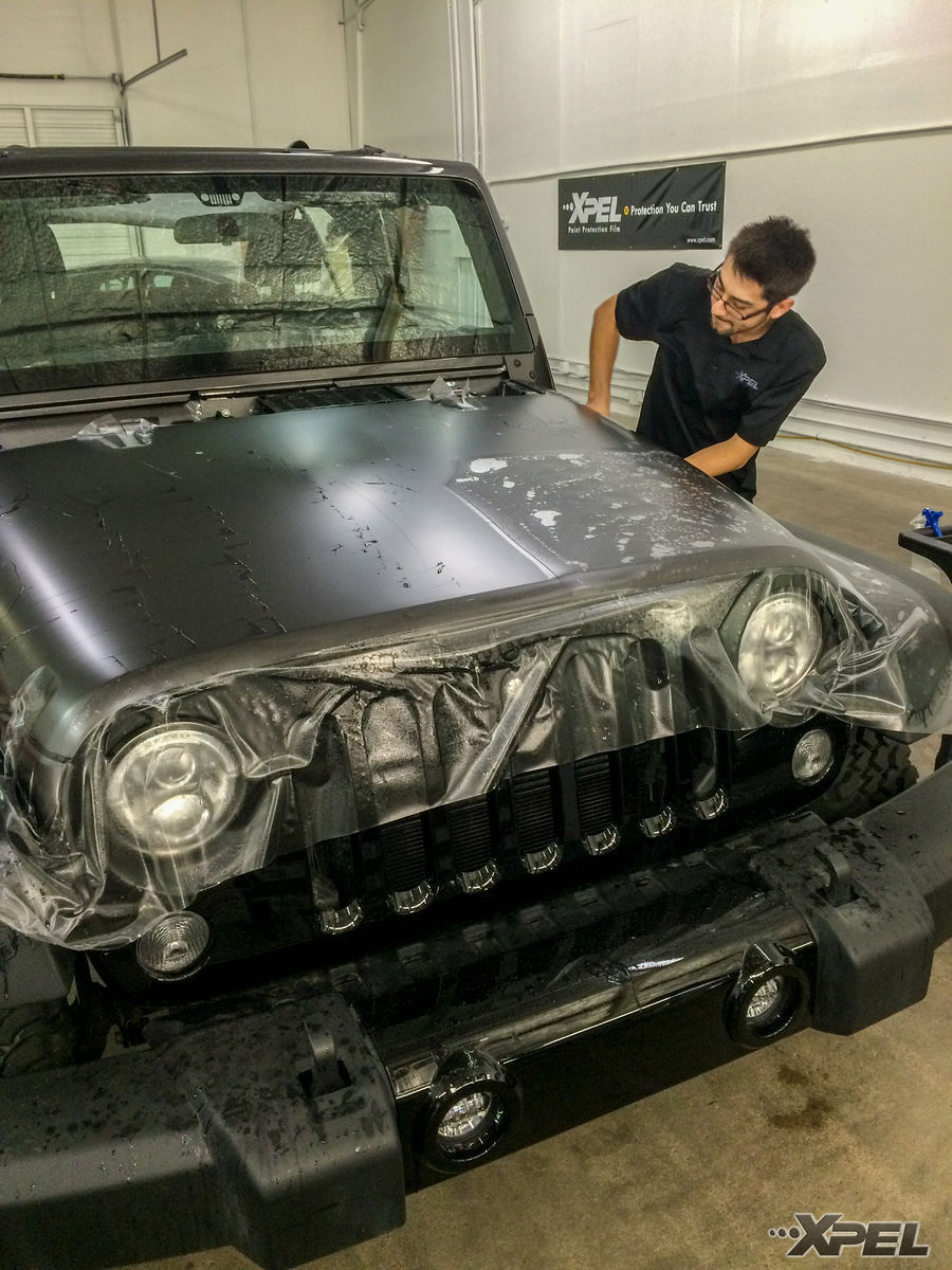 2016 Jeep Wrangler | We wrapped this Jeep with XPEL STEALTH satin-finish clear bra - Installation Process