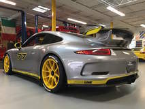 Phil T's Porsche 991 GT3 With PCCB Ceramic Brakes on 19-inch Forgeline One Piece Forged Monoblock GA1R Centerlock Wheels