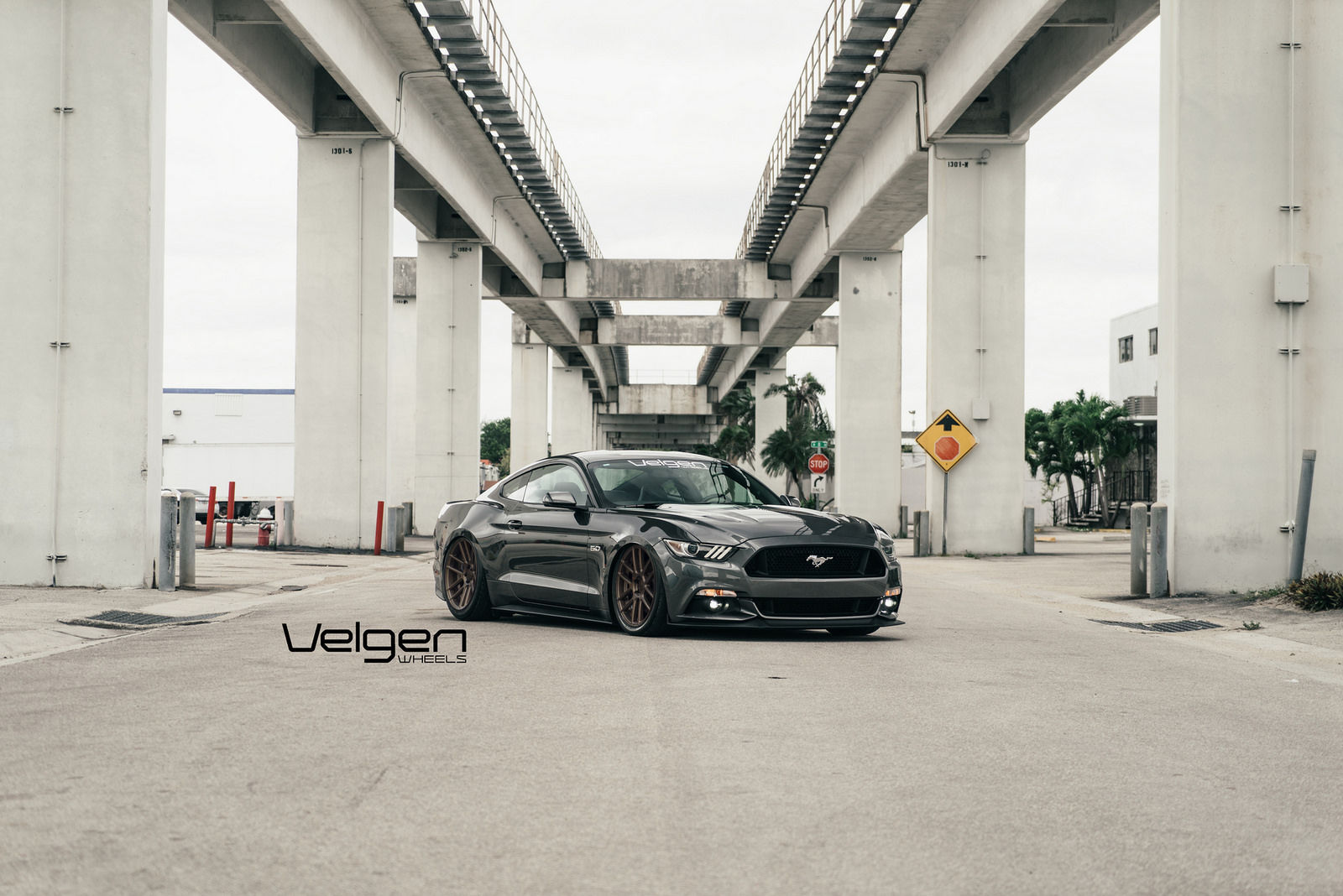 2015 Ford Mustang | Bagged S550 on Satin Bronze Velgen Wheels