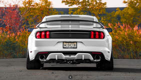 White Mustang GT on Velgen Wheels VMB9 Matte Silver 20x9 & 20x10.5 