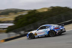 CJ Wilson Racing #35 Porsche Cayman on Forgeline One PIece Forged Monoblock GS1R Wheels Third at Laguna Seca