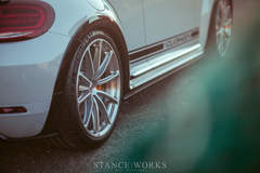 H&R's VW Beetle R-Line on Forgeline One Piece Forged Monoblock GT1 5-Lug Wheels