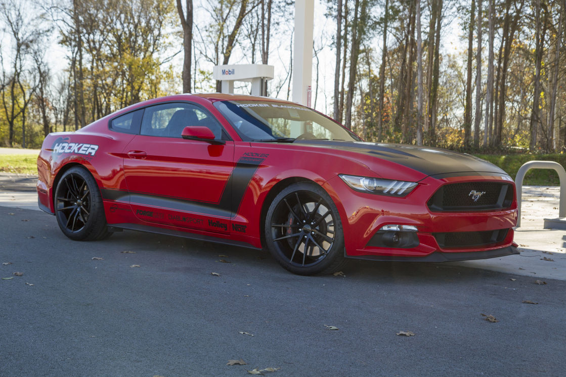 2016 Ford Mustang | The Holley Performance Hooker Headers BlackHeart S550 Ford Mustang GT on Forgeline One Piece Forged Monoblock AR1 Wheels