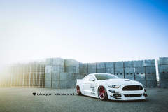2015 Ford Mustang GT Fitted With 20 Inch BD-21’s in Brushed Red Anodized With Chrome SS Lip