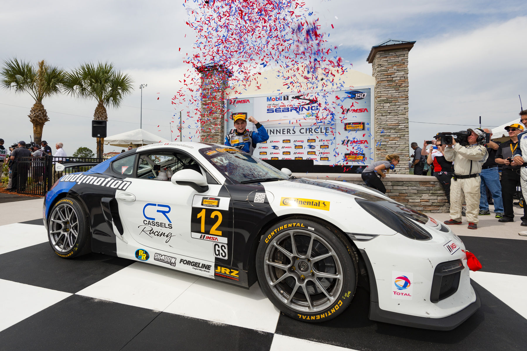 2016 Porsche Cayman | Bodymotion Racing Wins IMSA Sebring 150 in Porsche Cayman GT4 Clubsport on Forgeline One Piece Forged Monoblock GS1R Wheels