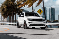White Jeep SRT8 on Velgen Wheels Classic5 Satin Black 22x10.5 All Around