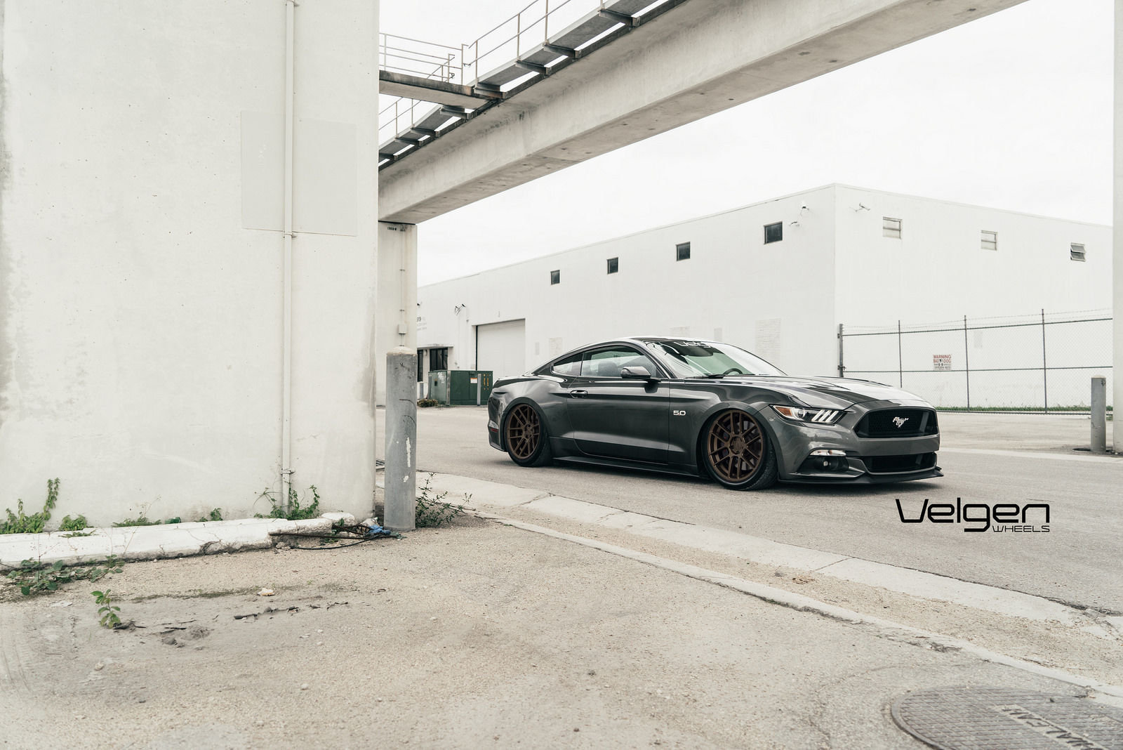 2015 Ford Mustang | Bagged S550 on Satin Bronze Velgen Wheels