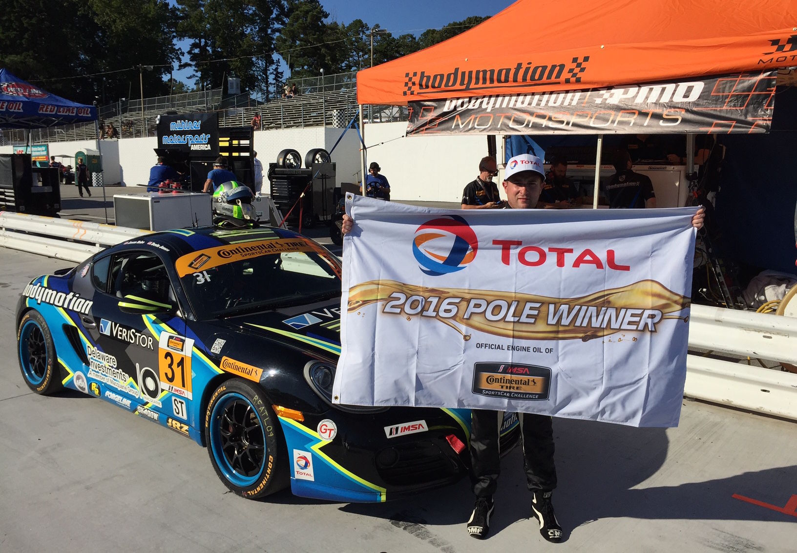 2016 Porsche Cayman | Jason Rabe Wins IMSA CTSC ST Class Pole at Road Atlanta in the #31 Bodymotion Racing Porsche Cayman on Forgeline GA3R Wheels