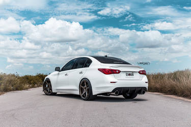 2015 Infiniti Q50 | White Infiniti Q50s on Velgen Wheels  Classic5 Satin Bronze 20x9 & 20x10.5