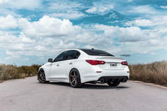 White Infiniti Q50s on Velgen Wheels  Classic5 Satin Bronze 20x9 & 20x10.5