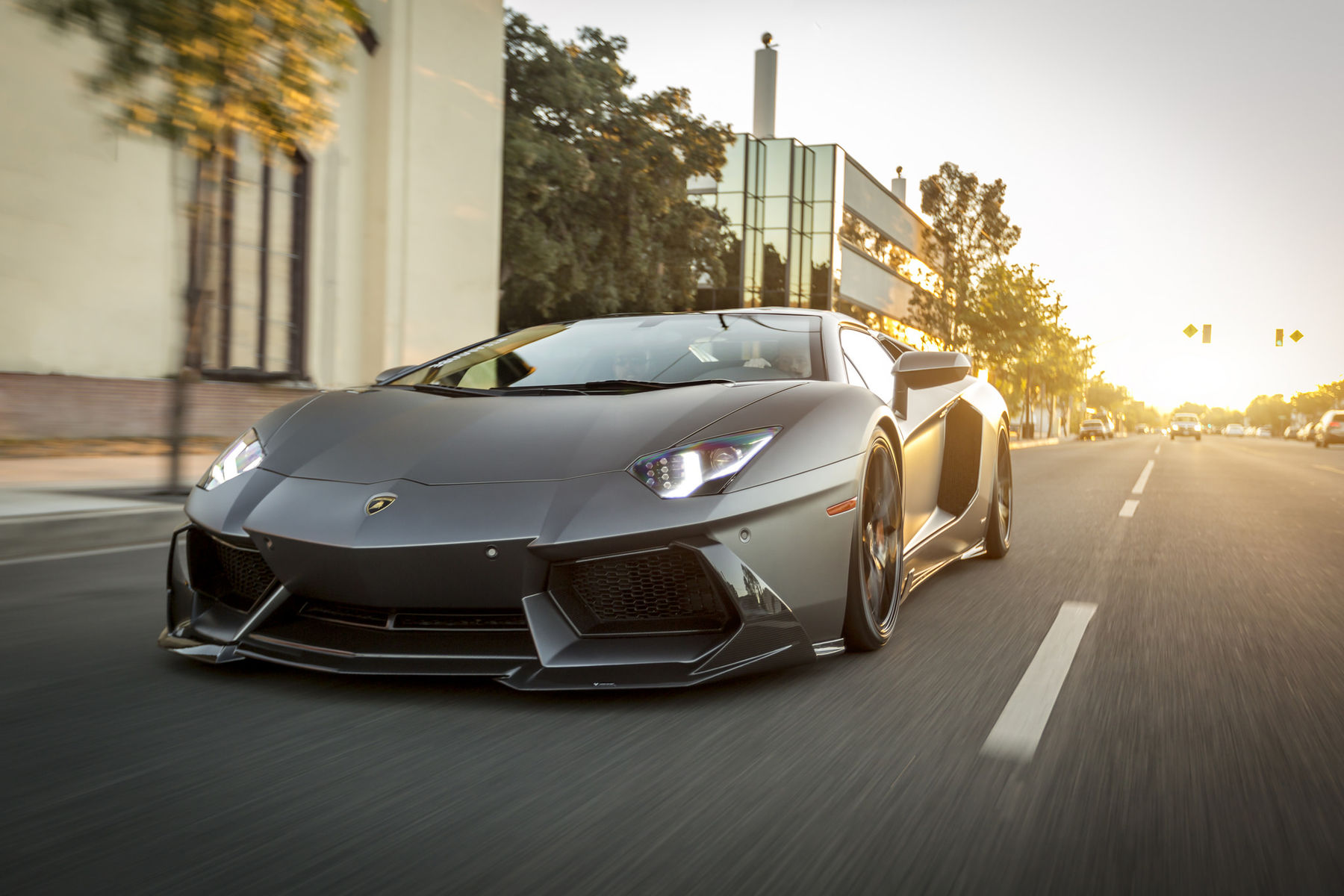 2016 Lamborghini Aventador | Lamborghini Aventador LP700 Vorsteiner Zaragoza Edizione - Rolling Shot During Golden Hour