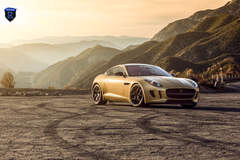 Gold Jaguar F-Type - Passenger Side Shot