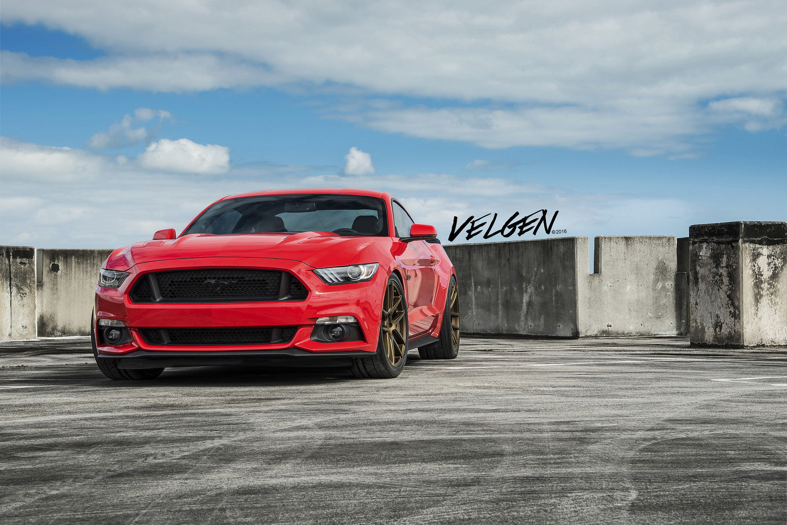 2015 Ford Mustang | Race Red Mustang on Velgen Wheels