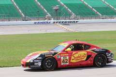 Sahlen's #42 Porsche Cayman on Forgeline GA3R Wheels 2nd at Kansas